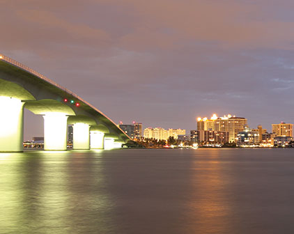 Sarasota Ringling Bridge and Downtown Sarasota